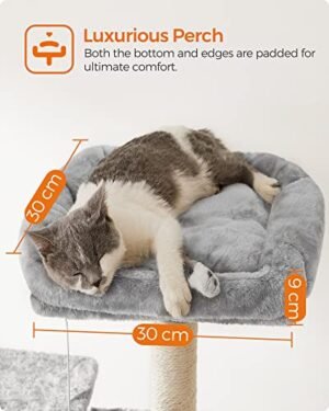 Feandrea Cat Tree, XXL Cat Condo, 164 cm, vaaleanharmaa PCT087W01 - Image 4