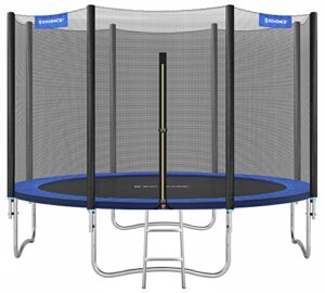 Songmics trampoliini 305cm (10ft), Outdoor Backyard Trampoline, Tüv Rheinland GS -sertifikaatti, Koteloturvaverkko, Jousisuoja, Tikkaat, Kantavuus 150kg, Sininen STR10ft