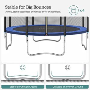 Songmics trampoliini 305cm (10ft), Outdoor Backyard Trampoline, Tüv Rheinland GS -sertifikaatti, Koteloturvaverkko, Jousisuoja, Tikkaat, Kantavuus 150kg, Sininen STR10ft - Image 6