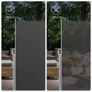 Songmics-sivumarkiisi, 160 x 450 cm (K x L), Privacy Screen, Aurinkosuoja, Sivukaihtimet parvekkeelle, Patio, Puutarha, Antrasiitti GSA569G01 - Image 6